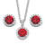 4.30 TCW Round Simulated Birthstone and Cubic Zirconia Halo Set in Silvertone