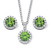 4.30 TCW Round Simulated Birthstone and Cubic Zirconia Halo Set in Silvertone