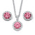 4.30 TCW Round Simulated Birthstone and Cubic Zirconia Halo Set in Silvertone