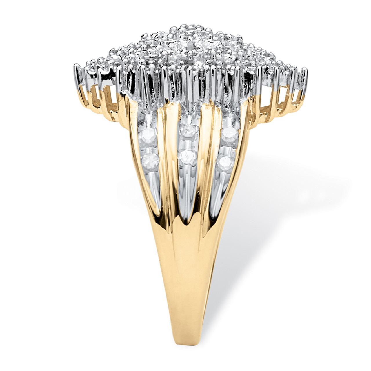 1/7 TCW Pave Diamond 3-Piece Floral Bridal Set in Solid 10k Gold