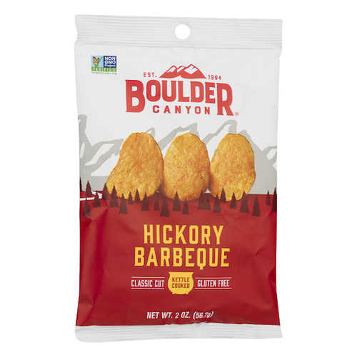 Boulder Canyon 2 oz. Hickory Barbeque Kettle Chips - 8/Case