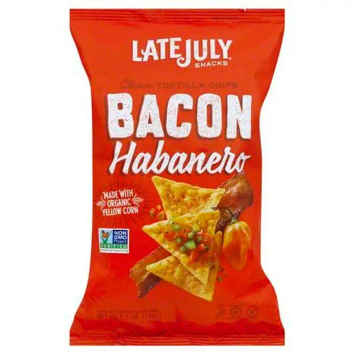 Late July Bacon Habanero Tortilla Chips 2 oz. - 6/Case