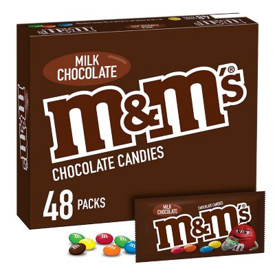 M&M's Milk Chocolate Candies 1.69 oz. - 48/Case