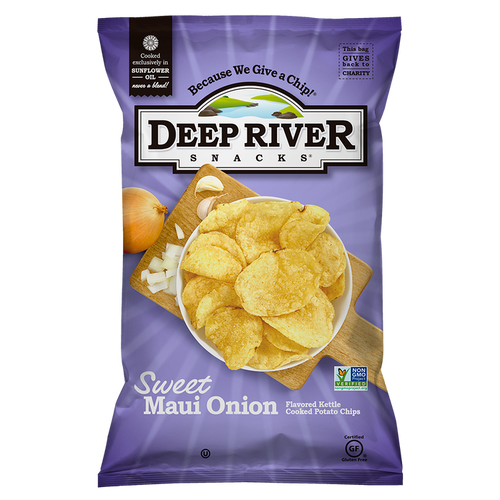 Deep River Snacks 2 oz. Sweet Maui Onion Kettle Cooked Potato Chips - 24/Case