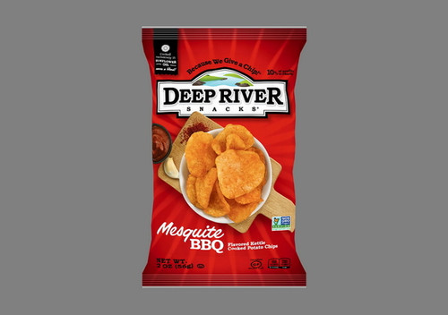 Deep River Snacks 2 oz. Mesquite BBQ Kettle Cooked Potato Chips - 24/Case