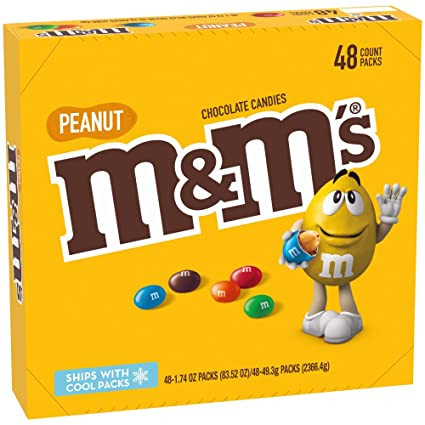 M&M's Milk Chocolate Candies with Peanuts 1.7 oz. - 48/Case