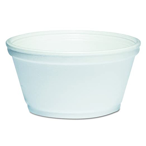 Dart 8 oz. Extra Squat White Foam Food Container 8SJ20 - 1000/Case
