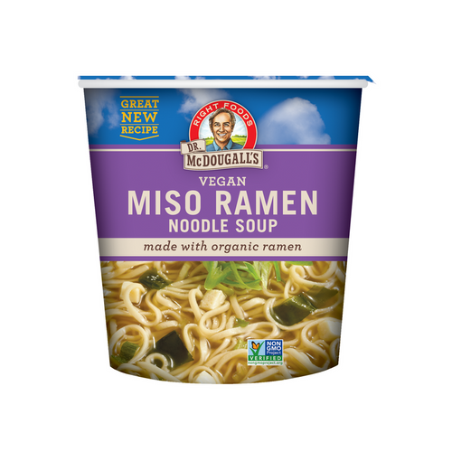Dr. McDougall's Miso Ramen with Organic Noodles Soup Cup - 6/Case