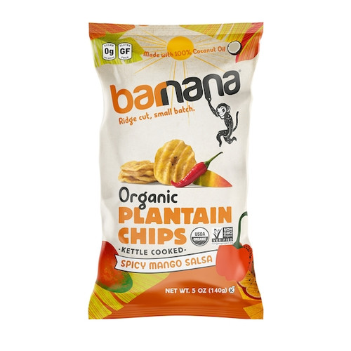 Barnana 0.5 oz. Organic Spicy Mango Salsa Palntain Chips - 6/ Case