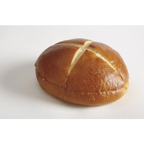 European Baker's 4" Sliced Vegan Pretzel Hamburger Buns - 72/Case