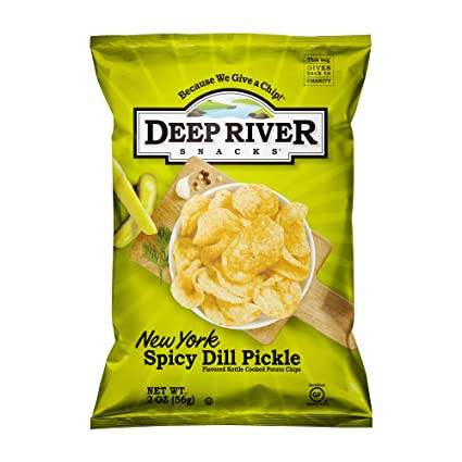 Deep River 2 oz. New York Spicy Dill Pickle Kettle Chips - 24/Case