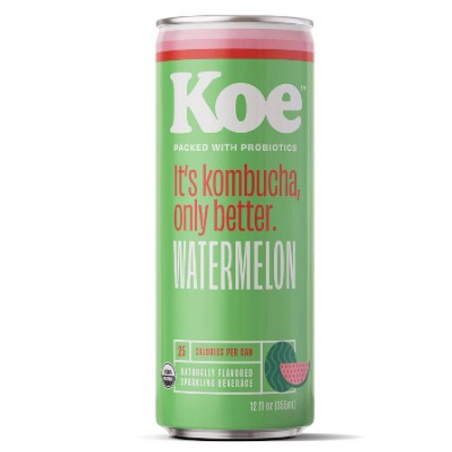 Koe 12 oz. Watermelon Kombucha Cans - 12/Case