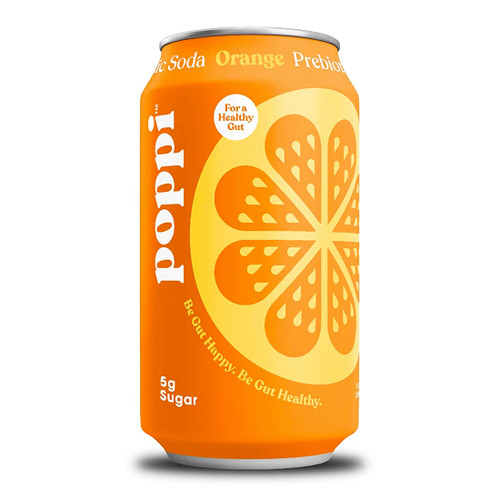 Poppi 12 oz. Orange Sparkling Prebiotic Soda Cans - 12/Case