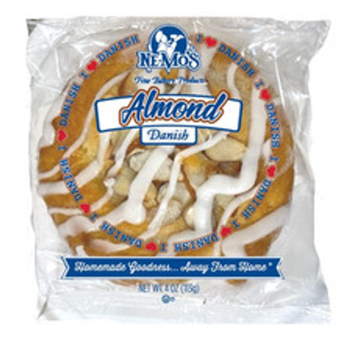 Nemo's 4 oz. Round Almond Danish - 12/Case
