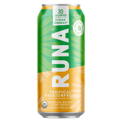 Runa 12 oz. Tropical Passionfruit Sparkling Brewed Clean Energy Drink - 12/Case