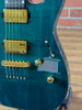 ESP USA M-II DX NT Mahogany Gold Hardware Electric Guitar - See Thru Aqua - Gold EMG 81X (Bridge) & 85X (Neck) Pickups