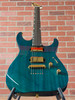 ESP USA M-II DX NT Mahogany Gold Hardware Electric Guitar - See Thru Aqua - Gold EMG 81X (Bridge) & 85X (Neck) Pickups