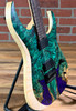 Schecter USA Custom Shop Sunset Extreme-6 Electric Guitar - Natural Satin with Green/Blue Stabilized Top