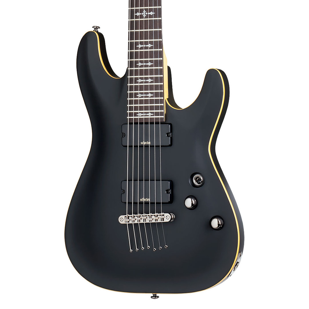 Schecter Demon-7 7 String Electric Guitar - Aged Black Satin