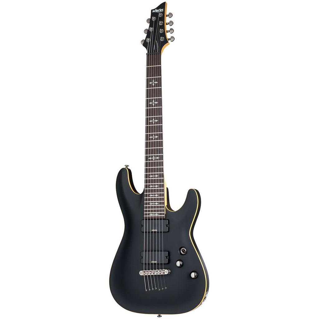 Schecter Demon-7 7 String Electric Guitar - Aged Black Satin