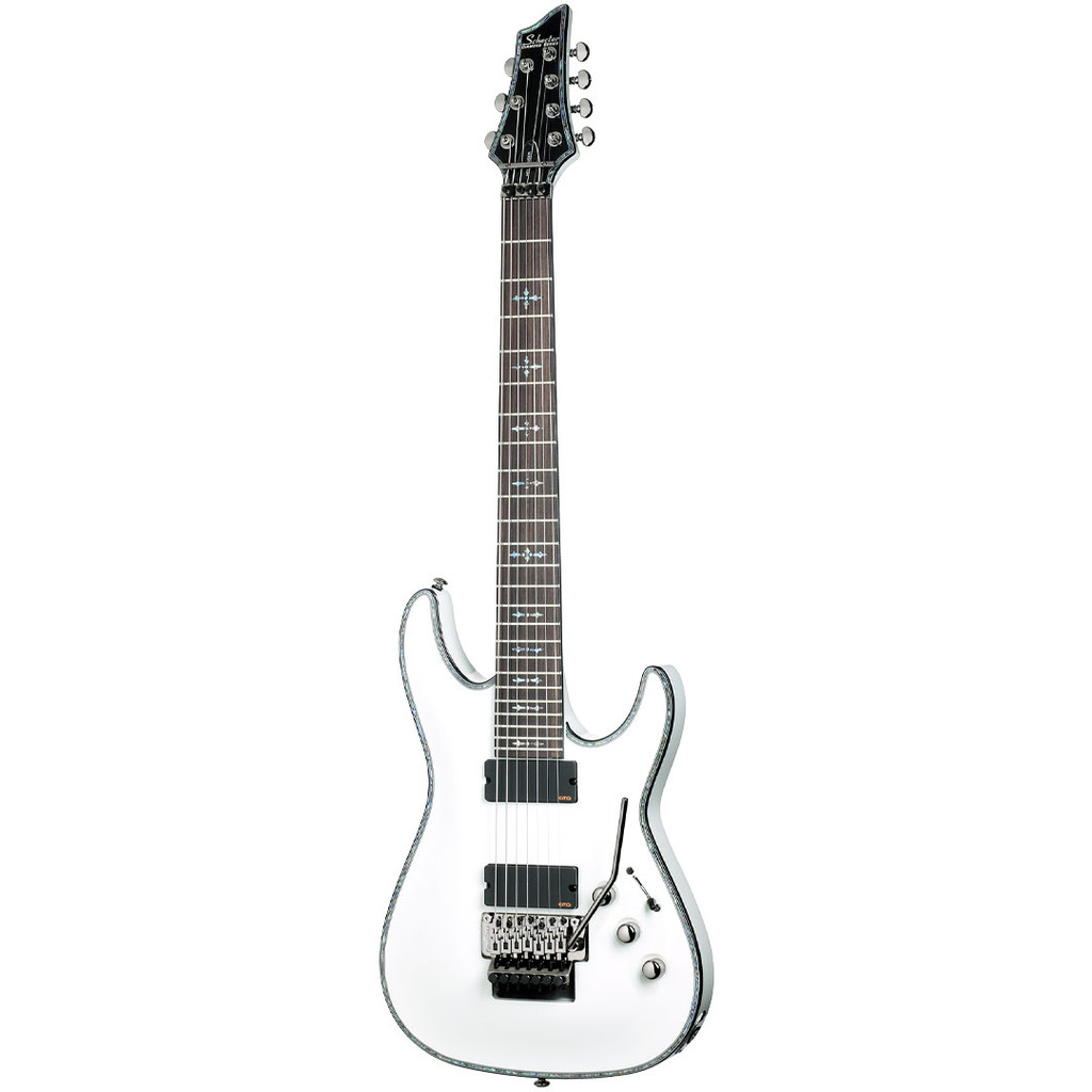 Schecter Hellraiser C-7 FR White 7-String Electric Guitar