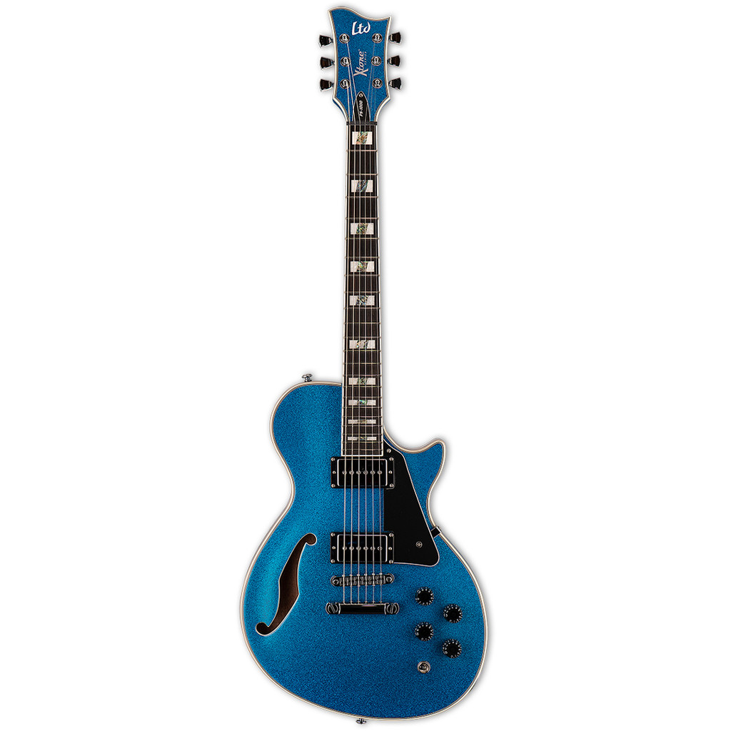 LTD PS-1000 Blue Sparkle Semi-Hollow Electric Guitar