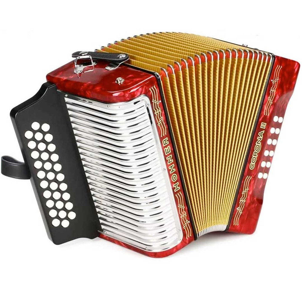 Hohner Corona II Accordion F/Bb /Eb, Red w/Case