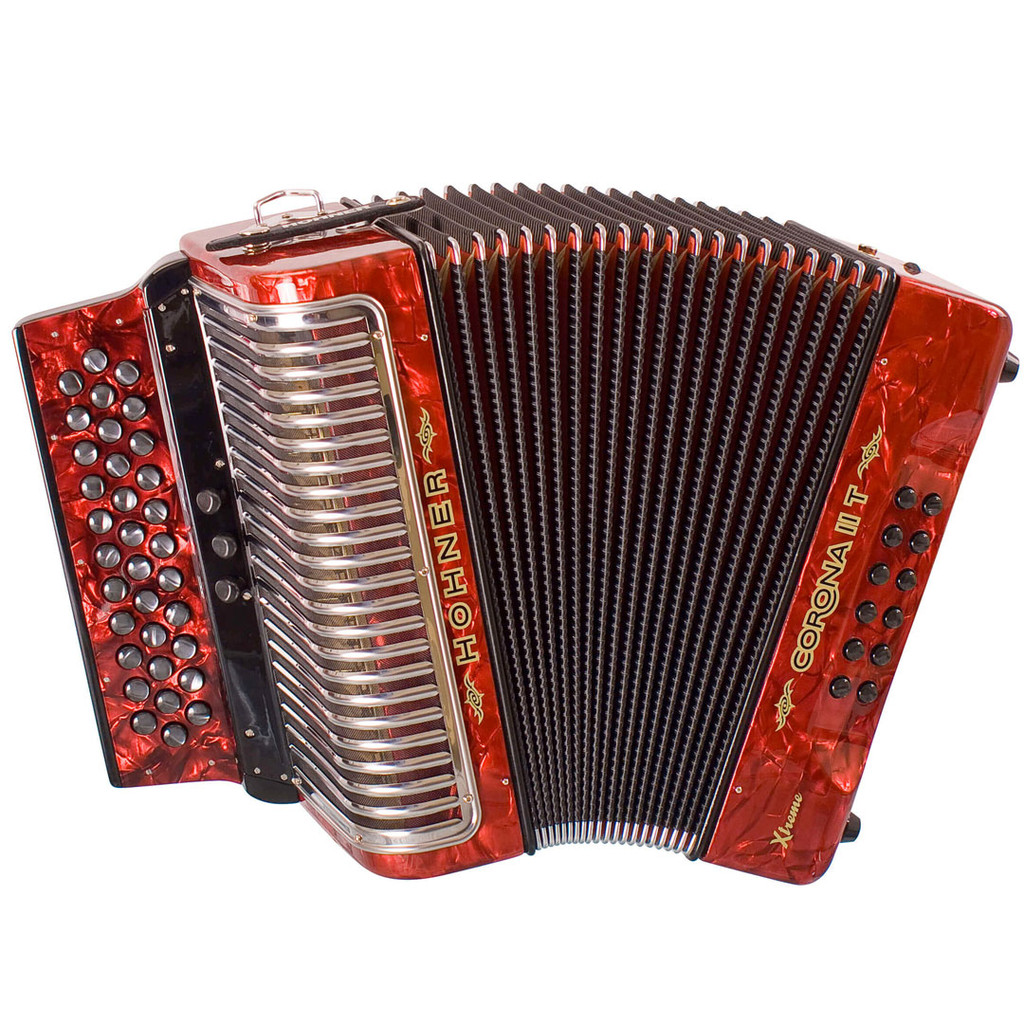 Hohner Corona II Xtreme FBbEb Diatonic Accordion - Red w/Case