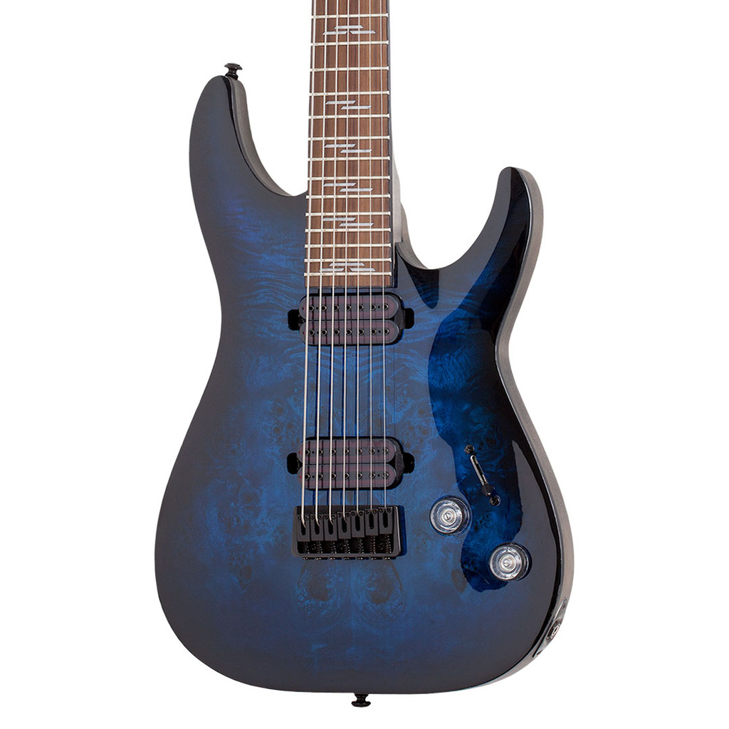 Schecter Omen Elite 7-String Electric Guitar - See Thru Blue Burst