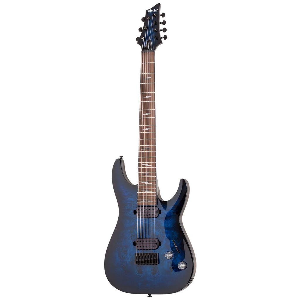 Schecter Omen Elite 7-String Electric Guitar - See Thru Blue Burst