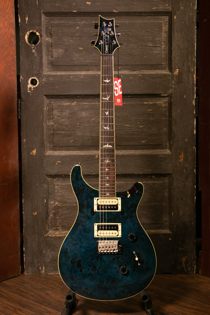 PRS SE Custom 24 Exotic Top - Poplar Burl Whale Blue Electric