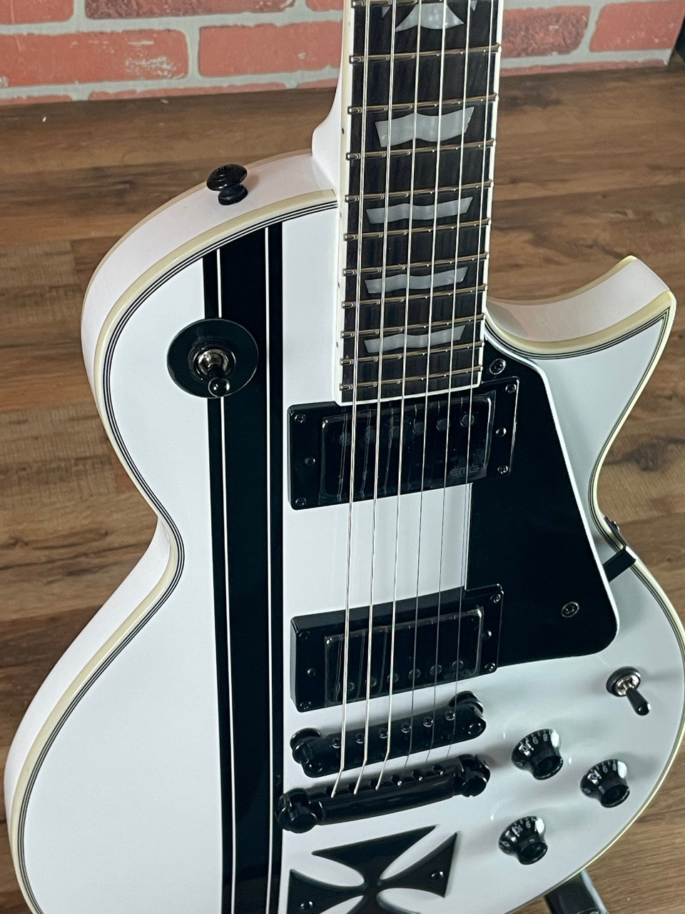 Shop ESP LTD James Hetfield Iron Cross Guitar - Snow White | No