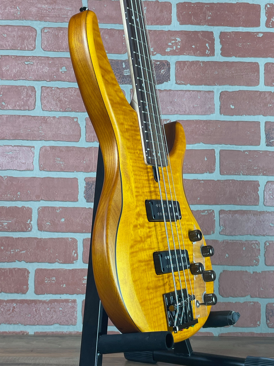 Yamaha TRBX604FM 4 String Electric Bass Guitar - Matte Amber at No