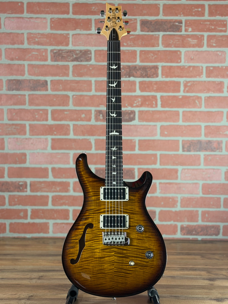 PRS CE 24 Semi-Hollow Body Black Amber Electric Guitar at No Limit