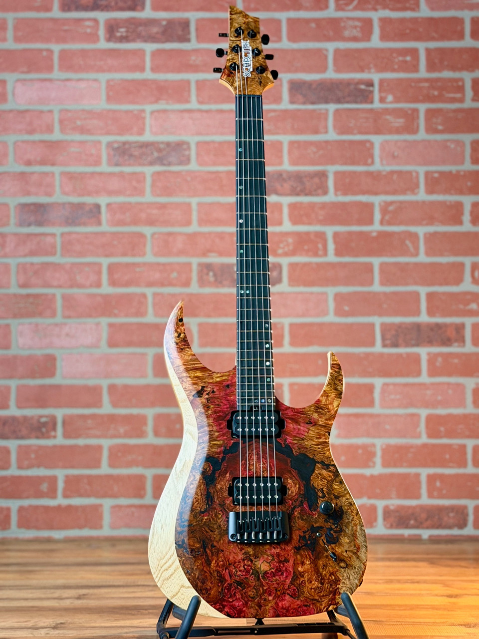 hop Schecter USA Custom Shop Sunset Extreme - Natural Satin Burl