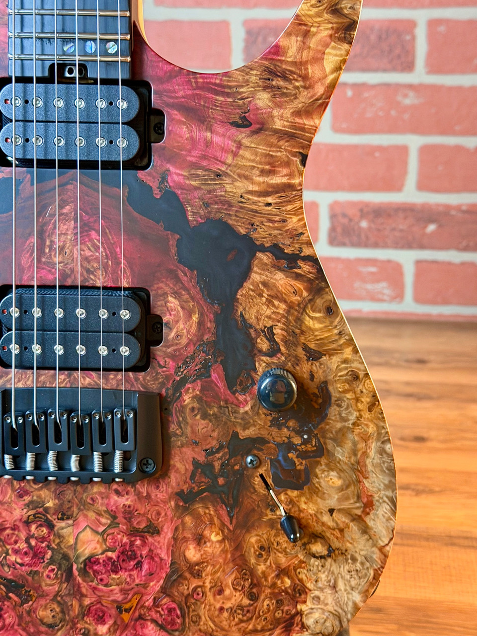 hop Schecter USA Custom Shop Sunset Extreme - Natural Satin Burl