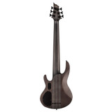 LTD D-6 6-String Bass Guitar - Burl Poplar Black Natural Burst Satin