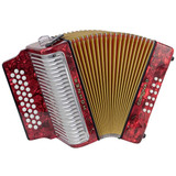 Hohner Corona II Classic Accordion FBbEb - Pearl Red