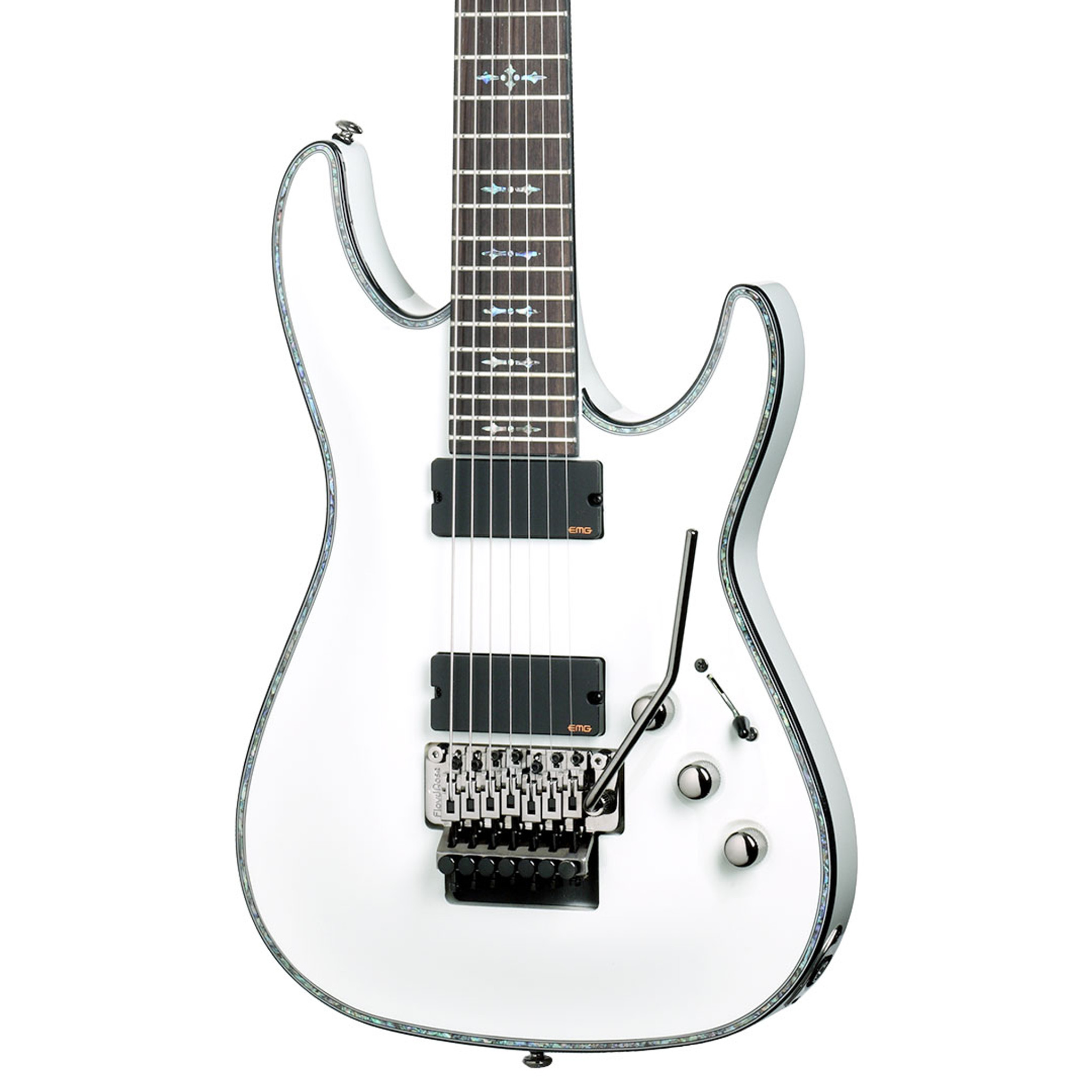 Schecter Hellraiser C-7 FR White 7-String Electric Guitar at No 