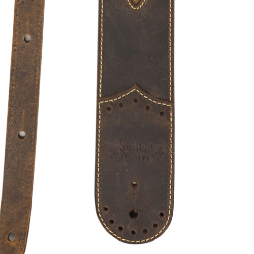 Martin Wingtip Dark Brown Leather Guitar Strap at No Limit Guitar Co.