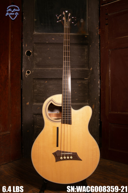 Warwick Rockbass Alien Standard-4 String-Fretless with Lines - Natural Transparent Acoustic Bass