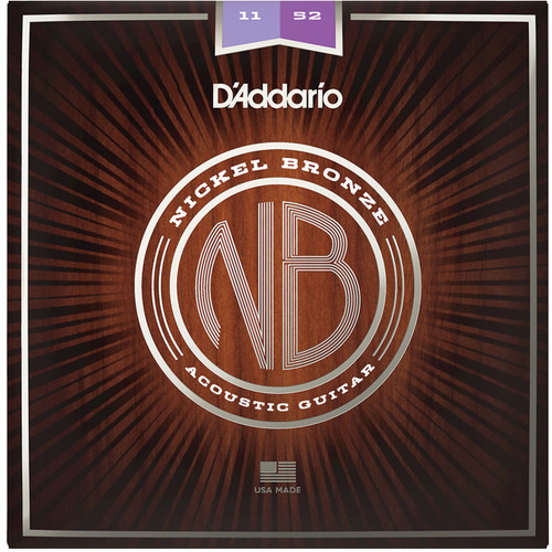 D'Addario NB1152 Nickel Bronze Acoustic Guitar Strings - .011-.052 Custom Light D'Addario NB1152 Nickel Bronze Acoustic Guitar Strings - .011-.052 Custom Light
