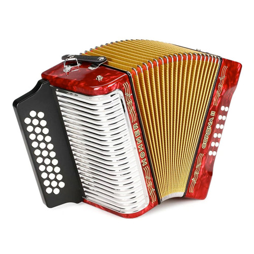 Hohner Corona II Accordion GCF, White w/Case at No Limit Guitar Co