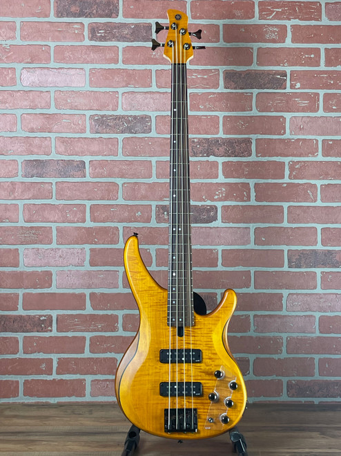 Yamaha TRBX604FM 4 String Electric Bass Guitar - Matte Amber
