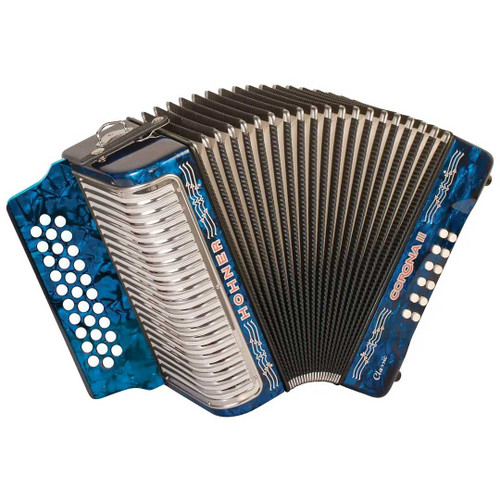 Hohner Corona II Accordion GCF, White w/Case at No Limit Guitar Co