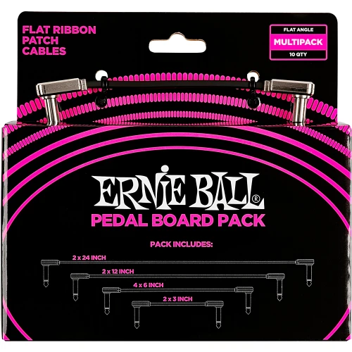 Ernie Ball Pedal Board Pack - Black (Multipack 10 QTY)