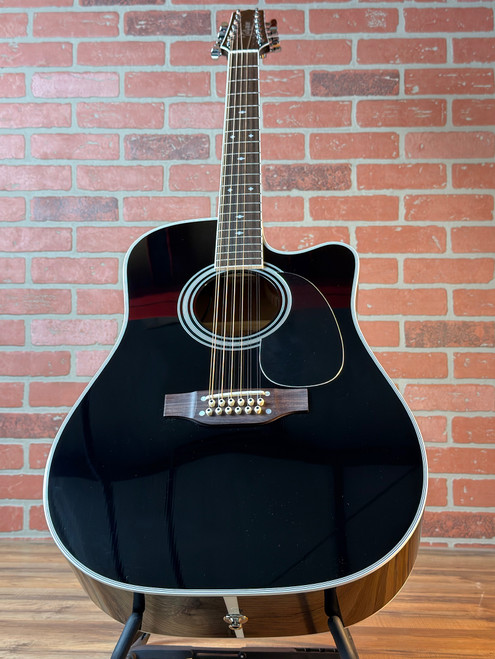 Takamine Legacy JEF381SC Dreadnought 12-string Acoustic-electric Guitar - Black
