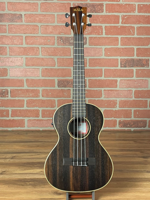 Premium Kala Striped Ebony tenor ukulele with UK-300TR electronics, maple binding, and distinctive reddish-brown striping. Professional features. No Limit Guitar Co, Idaho Falls. Premium Kala Striped Ebony tenor ukulele with UK-300TR electronics, maple binding, and distinctive reddish-brown striping. Professional features. No Limit Guitar Co, Idaho Falls.