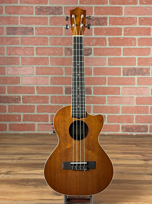 Professional Lanikai MA-CET tenor ukulele with mahogany construction, cutaway design, and Kula electronics. Enhanced comfort and access. No Limit Guitar Co, Idaho Falls.