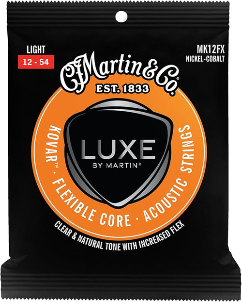 Martin Luxe Kovar Flexible Core Acoustic Strings for Clear Tone and Enhanced Playability, 6 String, Light, 12-54